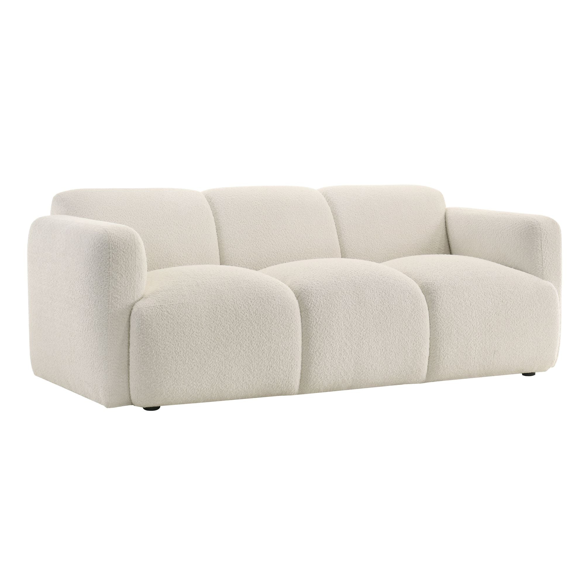 Sierra Boucle Fabric Sofa With Rounded Arms - Thumbnail 3
