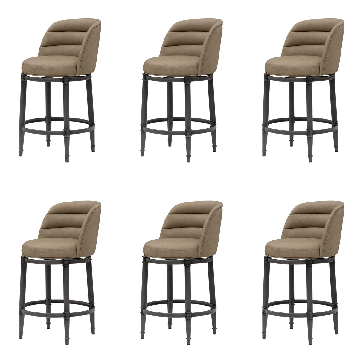 Eunice - Faux Leather Upholstered Swivel Counter Height Barstool
