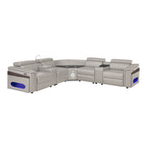 Nova - Sectional With Bluetooth Speaker, LED And Lifting Wine Cabinet