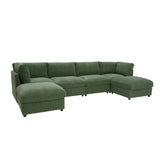 Reversible Modular Sectional With Custom Configuration And Premium Upholstery - Dark Green