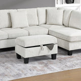Sectional Sofa With Storage Ottoman And Pillows