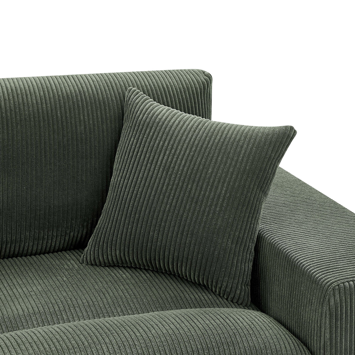 Upholstered Symmetrical Modular Sectional With 6 Seating Options And Movable Ottomans - Dark Green