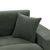 Upholstered Symmetrical Modular Sectional With 6 Seating Options And Movable Ottomans - Dark Green