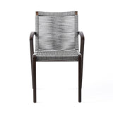 Brielle - Outdoor Dark Eucalyptus Wood And Gray Rope Dining Chairs - (Set Of 2)