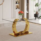 Dining Table For Living Spaces - Gold / Transparent