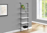 Bookshelf, Bookcase, Etagere, Ladder, 5 Tier, For Office, Marble Look Contemporary & Modern - Etageres - Alpine Outlets