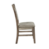 Dining Side Chair Set With Cushioned Back And Seat (Set of 2) - Weathered Gray / Natural