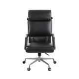 Dart Vintage Black Top Grain Leather & Iron Swivel Office Chair