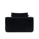 Convertible Chaise Lounge Chair With Wide Armrest & Throw Pillows - Black