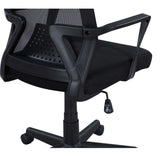 Ergonomic Height Adjustable Office Chair With Armrest - Black