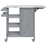 Foldable Outdoor Kitchen Island With Storage Cabinet