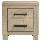Sansome - 2 Drawer Nightstand Bedside Table - Oak