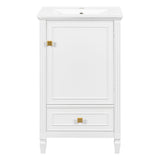 Freestanding Bathroom Vanity With Sink, Soft Closing Door, Drawer Storage - White