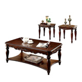 3 Piece Coffee Table With Open Shelf - Cherry