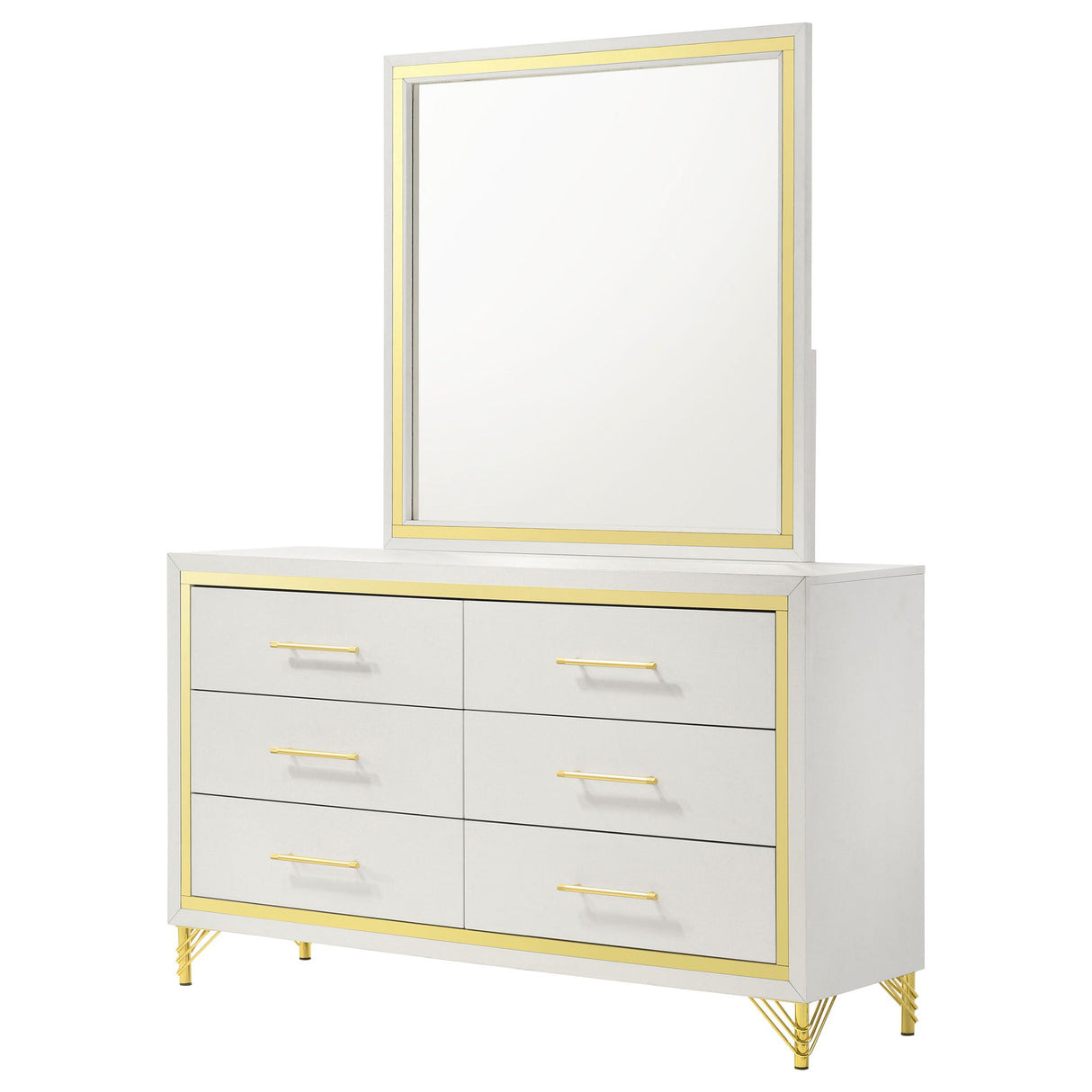 Malcolm - 6 Drawer Dresser With Mirror - White