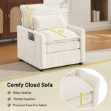 Modern Single Seat Accent Chair With Side Storage Pockets