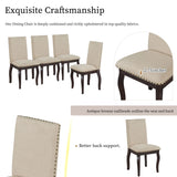 Round Extendable Dining Table Set With 4 Upholstered Chairs