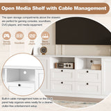 Farmhouse Elegant Entertainment Center Wall Unit With 4 Drawers