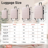 Hardshell Luggage Set 6 Piece With Duffel & Toiletry Bag, Lightweight Spinner Wheels, 16" / 20" / 24" / 28" Suitcases - Light Pink