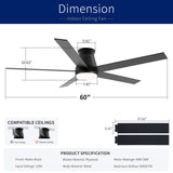 Flush Mount Ceiling Fan With Light