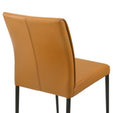 Meriam - Full Back Top Grain Leather Upholstered Metal Dining Chairs (Set of 2)