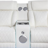 Electra - Power Recliner Sectional Sofa With Power Headrests, Console Loveseats, Wedge, LED Light Strip, Speakers