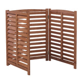 3 Panel Outdoor Air Conditioner Fence With Privacy Screen - Brown