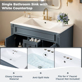 French Simple Style Wall Mounted Bathroom Cabinet With Sink