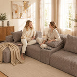 U-Shaped Modular Sofa With Cup Holders And Storage For Living Rooms - Coffee