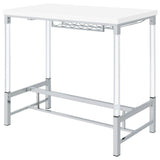 Tonneson - Bar Table With Trestle Base And Wine Storage - White