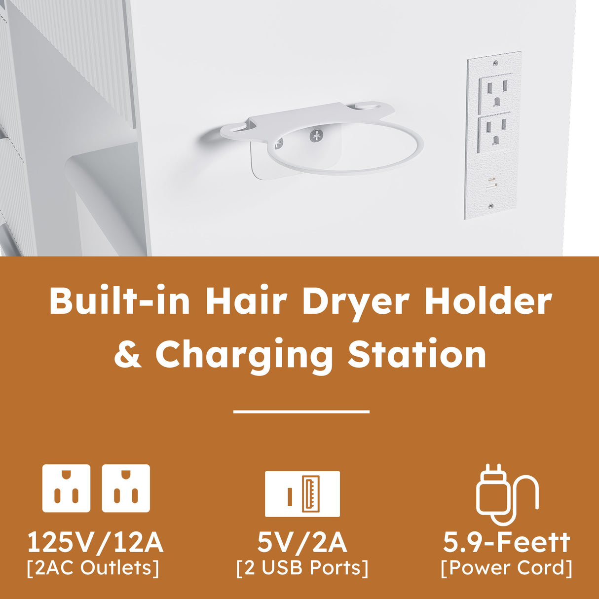 Modern Vanity Desk With 3 LED Lighting Modes, 4 Drawers