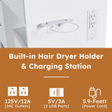 Modern Vanity Desk With 3 LED Lighting Modes, 4 Drawers