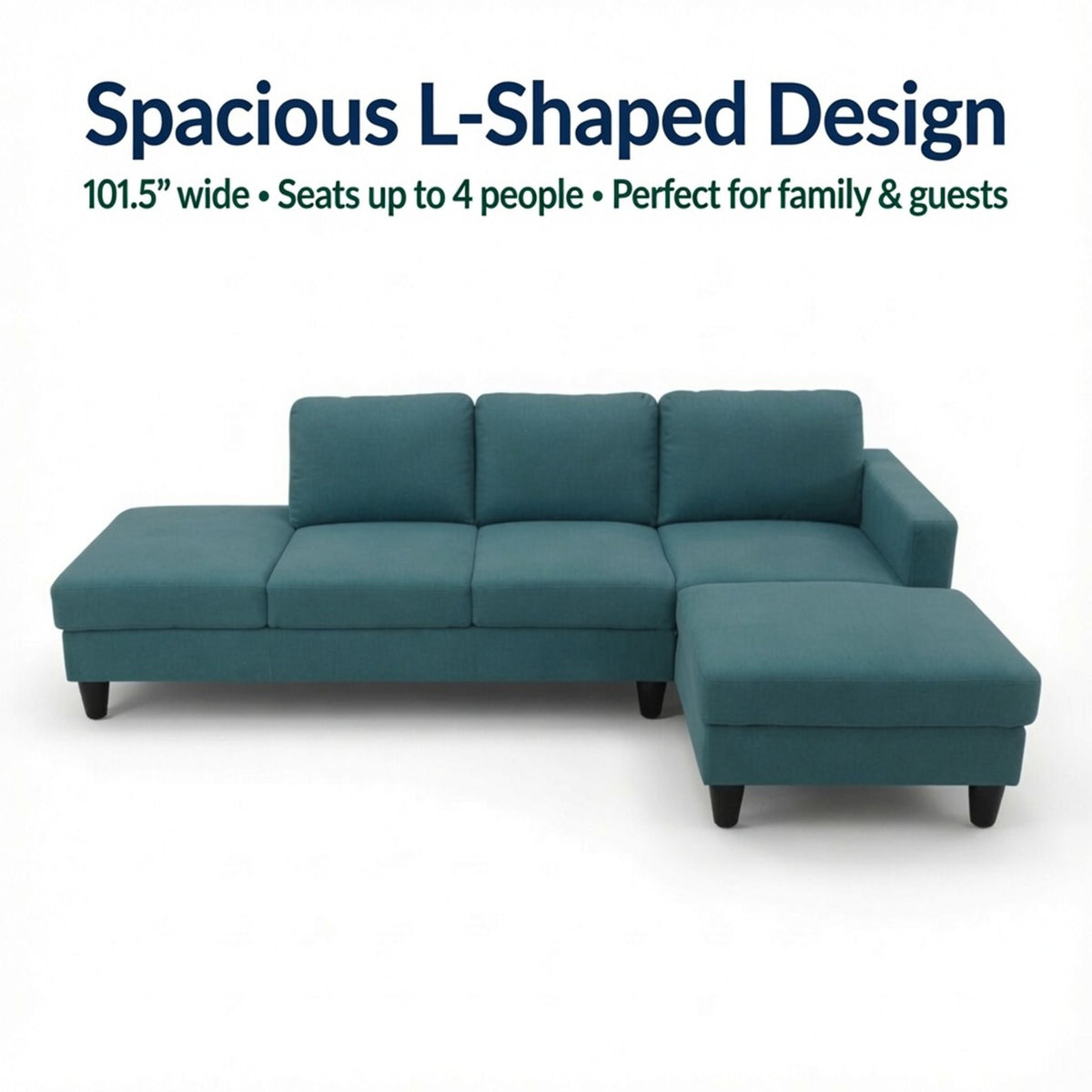 L - Shaped Sectional Sofa With Chaise & Ottoman