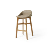 Beeson - Outdoor Wicker And Acacia Wood Barstools Set, Water Resistant - Brown