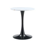 Round Dining Table With Thickened Engineered Wood Top And Metal Pedestal, 23.6" Diameter For Kitchen, Living Room, Small Spaces