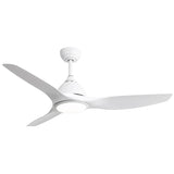 Ceiling Fan With Remote Control And LED Light, Blades, Reversible DC Motor For Indoor / Outdoor Use - White