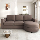 Modern L-Shaped Sectional Sofa With Curved Chaise, USB Ports, And Side Storage Pockets