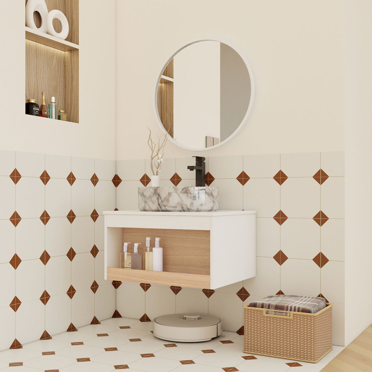 Floating Bathroom Vanity With Vessel Sink