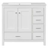 Bathroom Vanity With Sink Combo, 2 Soft Close Doors And 5 Drawers