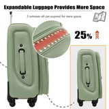 Softside Luggage Expandable 3 Piece Set Upright Spinner Lightweight Suitcase