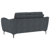 Oberle - Upholstered Sloped Track Arm Loveseat - Charcoal