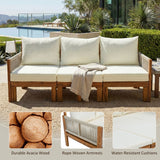 Outdoor 3 Seat Patio Sunbed