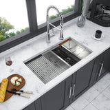 Double Bowl Undermount Kitchen Sink 60 / 40 Split - Brushed Nickel