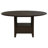 Fulton - Round Dining Table With Drawer - Dark Brown