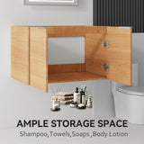 Floating Bathroom Vanity Cabinet & Soft Close Double Doors, Spacious Interior Storage, Wall Mounted, Cabinet Only