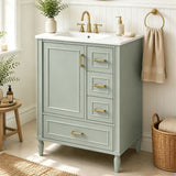 Modern Bathroom Vanity With Sink, Soft Close Doors, 3 Drawers
