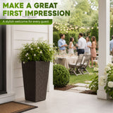 Solhome - Indoor / Outdoor Decorative Planter With Removable Insert (Set of 2) - Brown Ebony