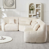 Luxury Curved Corner Sectional Sofa With 4 Pillows