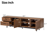 78" TV Stand For TVs Up To 85" Entertainment Center With Deep Drawers & Cable Management, Soft Closing Hinges - Walnut