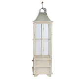 Wooden Candle Lantern Decorative, Hurricane Lantern Holder Decor For Indoor Outdoor, Home Garden Wedding - Ivory - Lanterns - Alpine Outlets